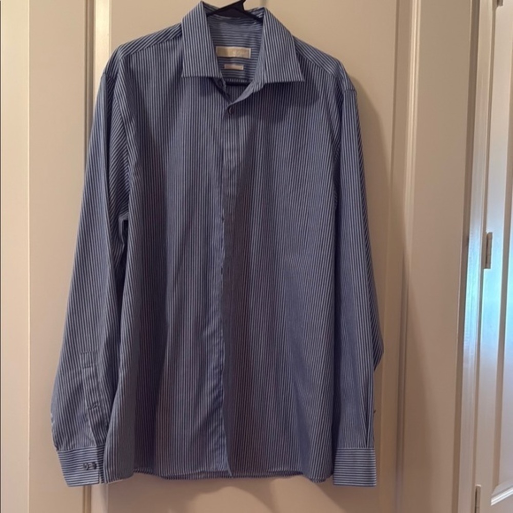 Men's Michael Kors Blue Striped Shirt